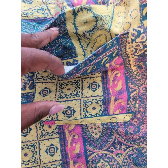 Sundance Linen Patchwork Womens Kalini Shorts Size L Tassel Boho Beach Festive - Picture 5 of 12